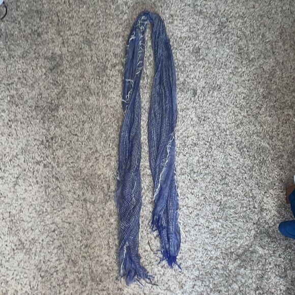 J Crew Beachy Wrap Scarf Blue & Beige - Picture 4 of 10